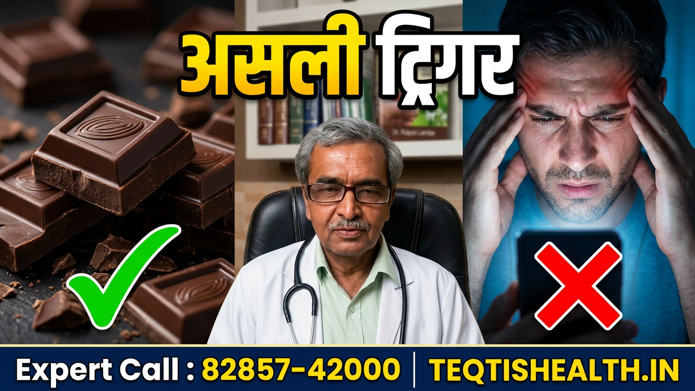डार्क, मिल्क और व्हाइट चॉकलेट के टुकड़े — क्या चॉकलेट से माइग्रेन होता है, वैज्ञानिक गाइड