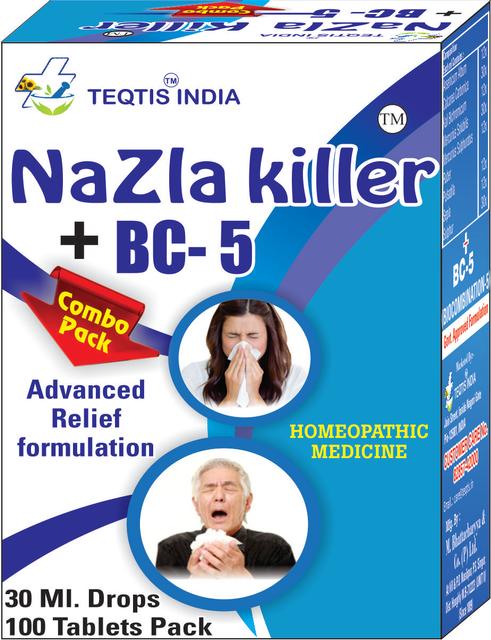 NAZLA KILLER BC 5 Homeopathic Treatment For Sinus Sinusitis